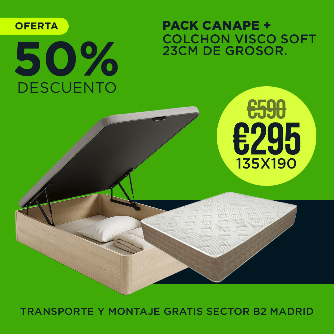 Pack Canapé Matrimonial 135x190 cm